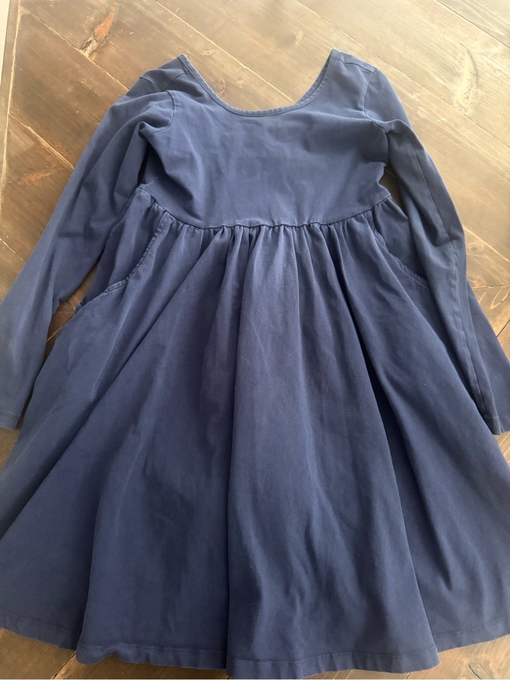 Hanna Andersson Navy Blue Pocket Cotton Dress Size Girls 10